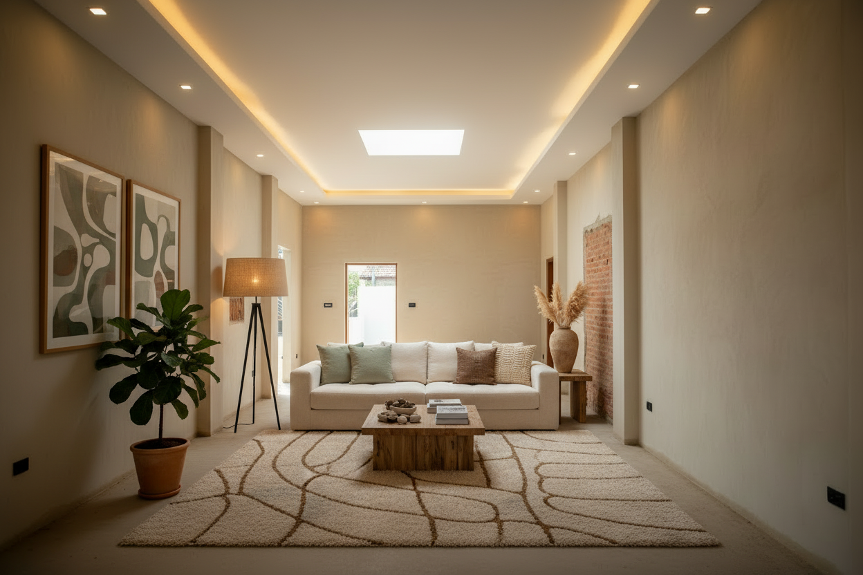 After — renovated living room