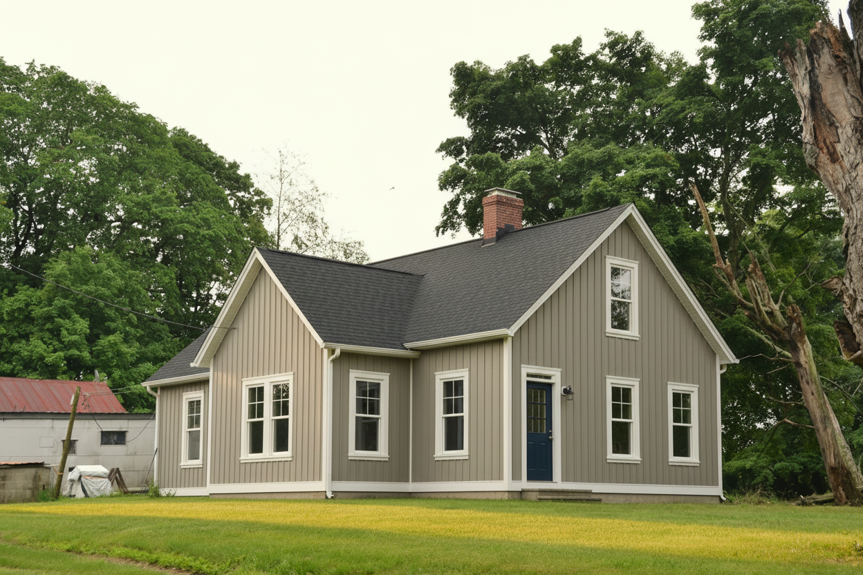 After — rebuilt finished cottage